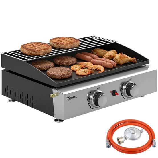 Barbecue à gaz de table acier noir 51.5 x 44 x 21 cm - PANGIVO - Image 1
