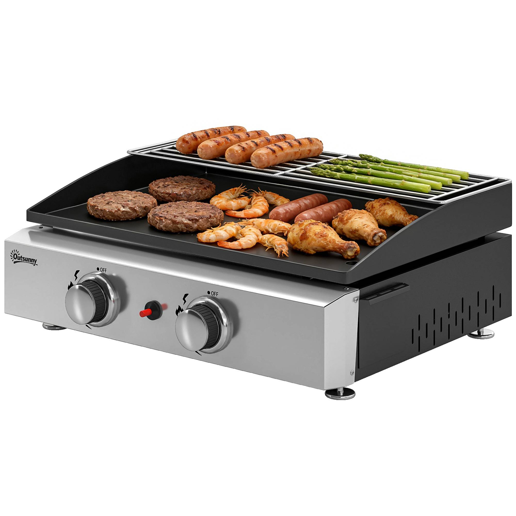 Barbecue à gaz de table acier noir 51.5 x 44 x 21 cm - PANGIVO - Image 2