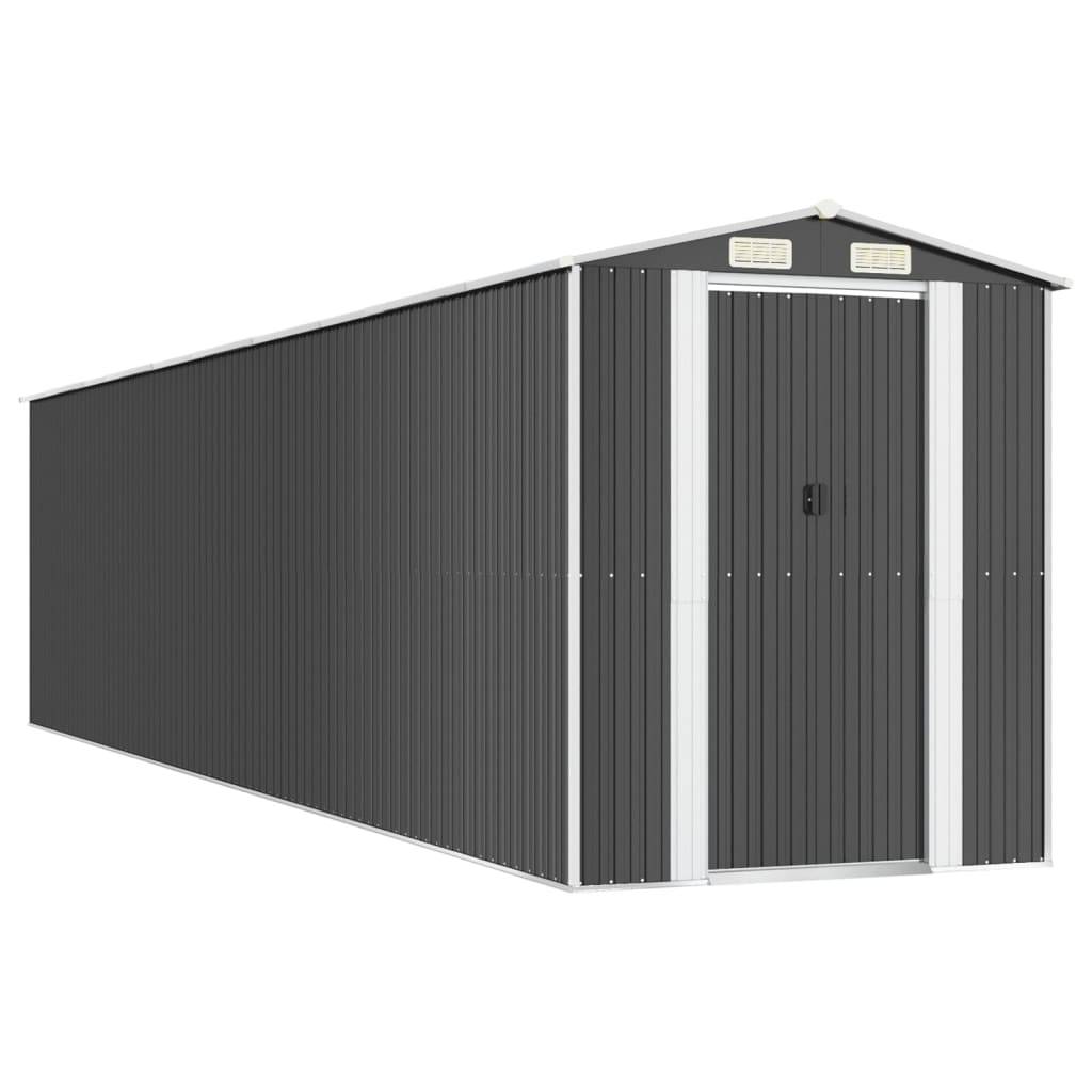PANGIVO - Abri de jardin avec porte coulissante - Acier galvanisé - Anthracite 192x855x223 cm - Surface au sol 16,42m² - PANGIVO - Image 1