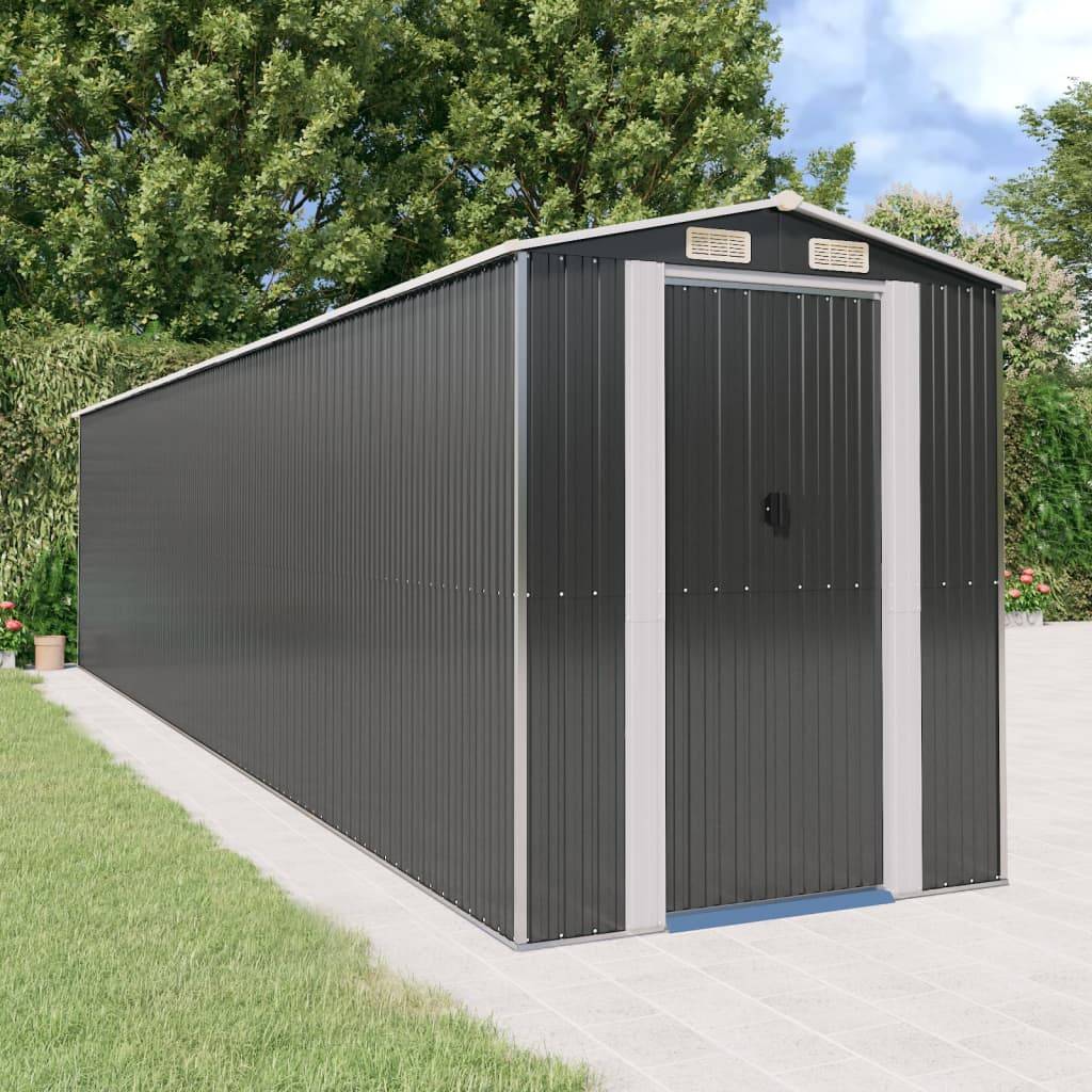 PANGIVO - Abri de jardin avec porte coulissante - Acier galvanisé - Anthracite 192x855x223 cm - Surface au sol 16,42m² - PANGIVO - Image 2