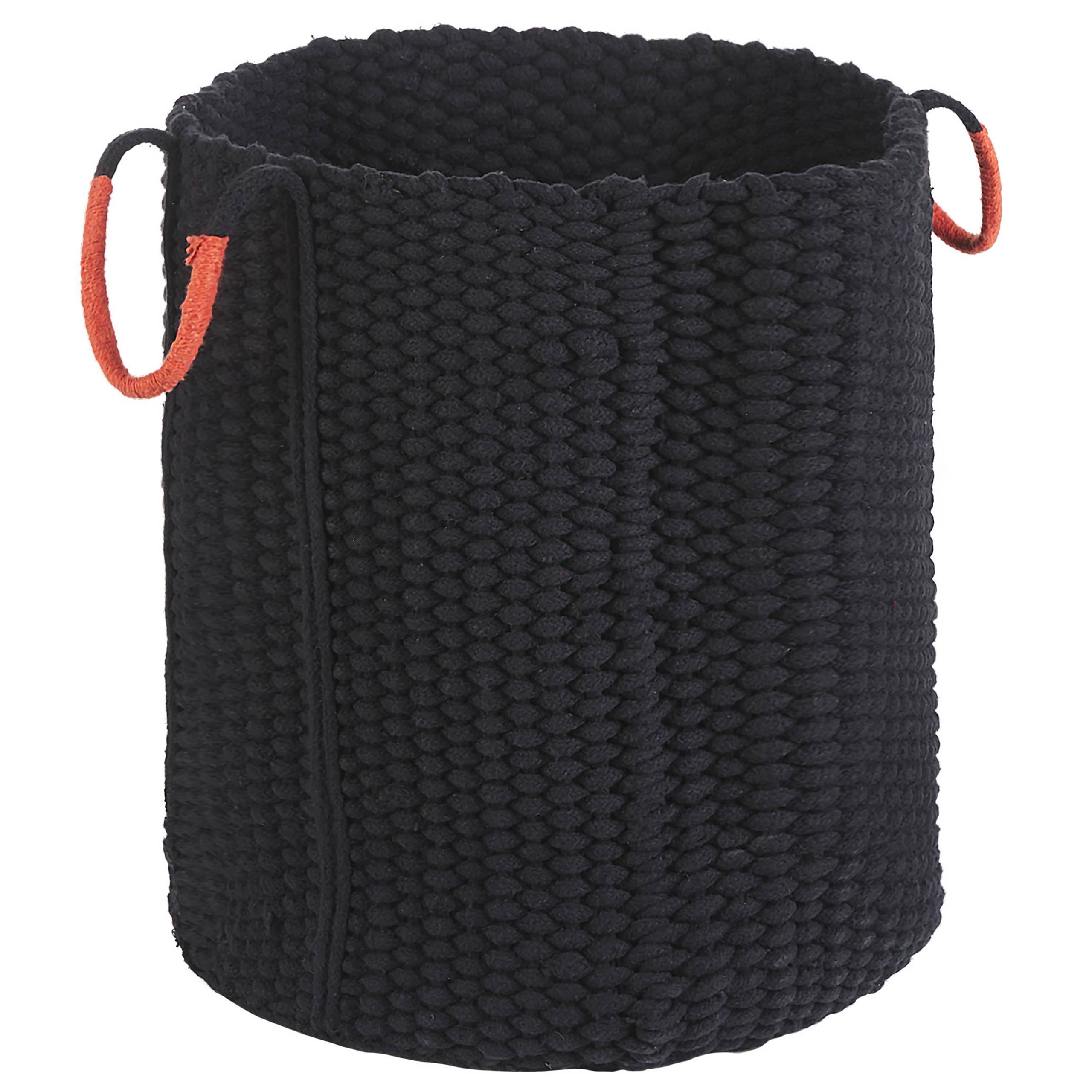 Beliani - Paniers Noir et Orange en Coton 42 x 37 cm pour Linge avec Poignées Chambre et Salon Rond Décoratif et Fonctionnel - Imagen 1