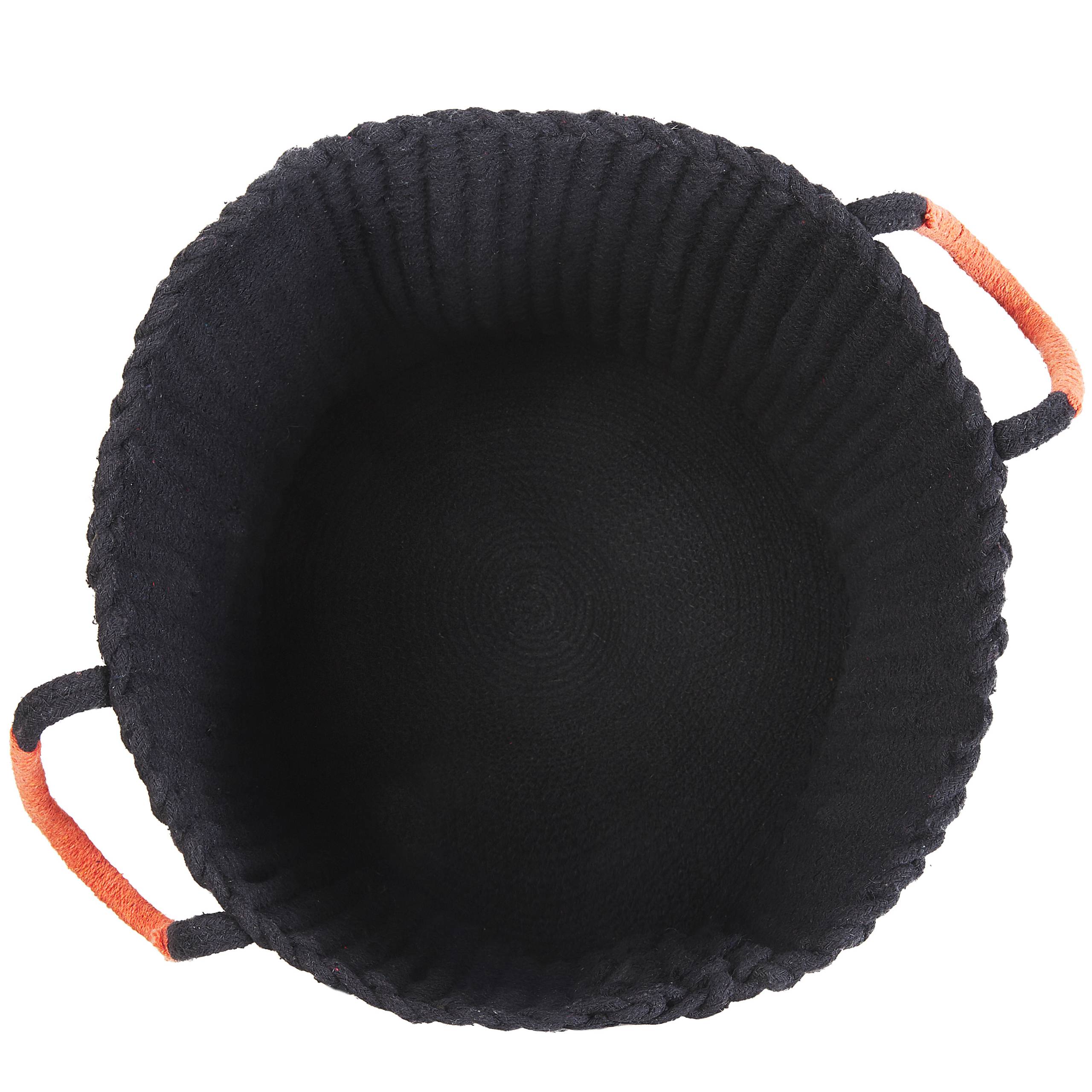Beliani - Paniers Noir et Orange en Coton 42 x 37 cm pour Linge avec Poignées Chambre et Salon Rond Décoratif et Fonctionnel - Imagen 5