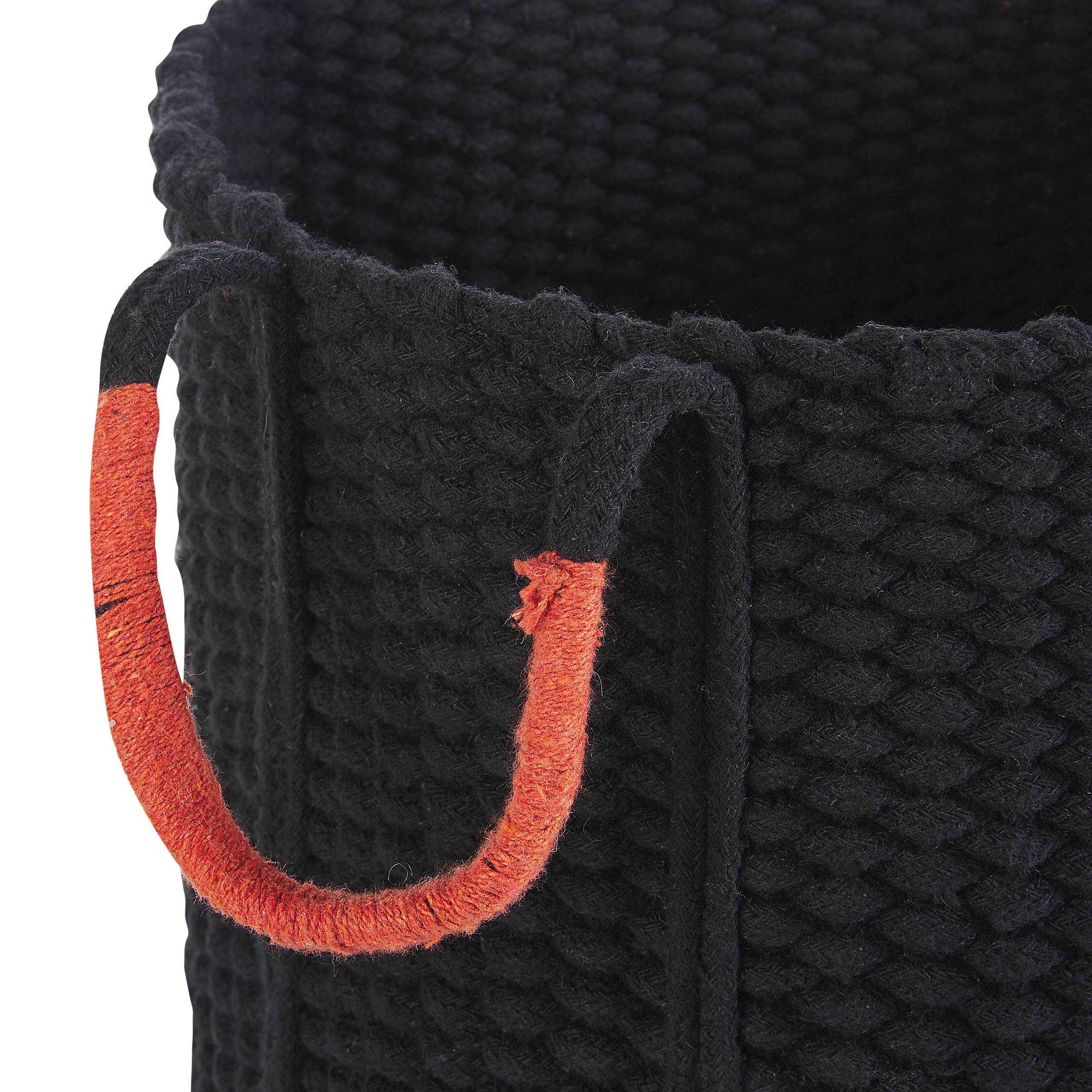 Beliani - Paniers Noir et Orange en Coton 42 x 37 cm pour Linge avec Poignées Chambre et Salon Rond Décoratif et Fonctionnel - Imagen 4