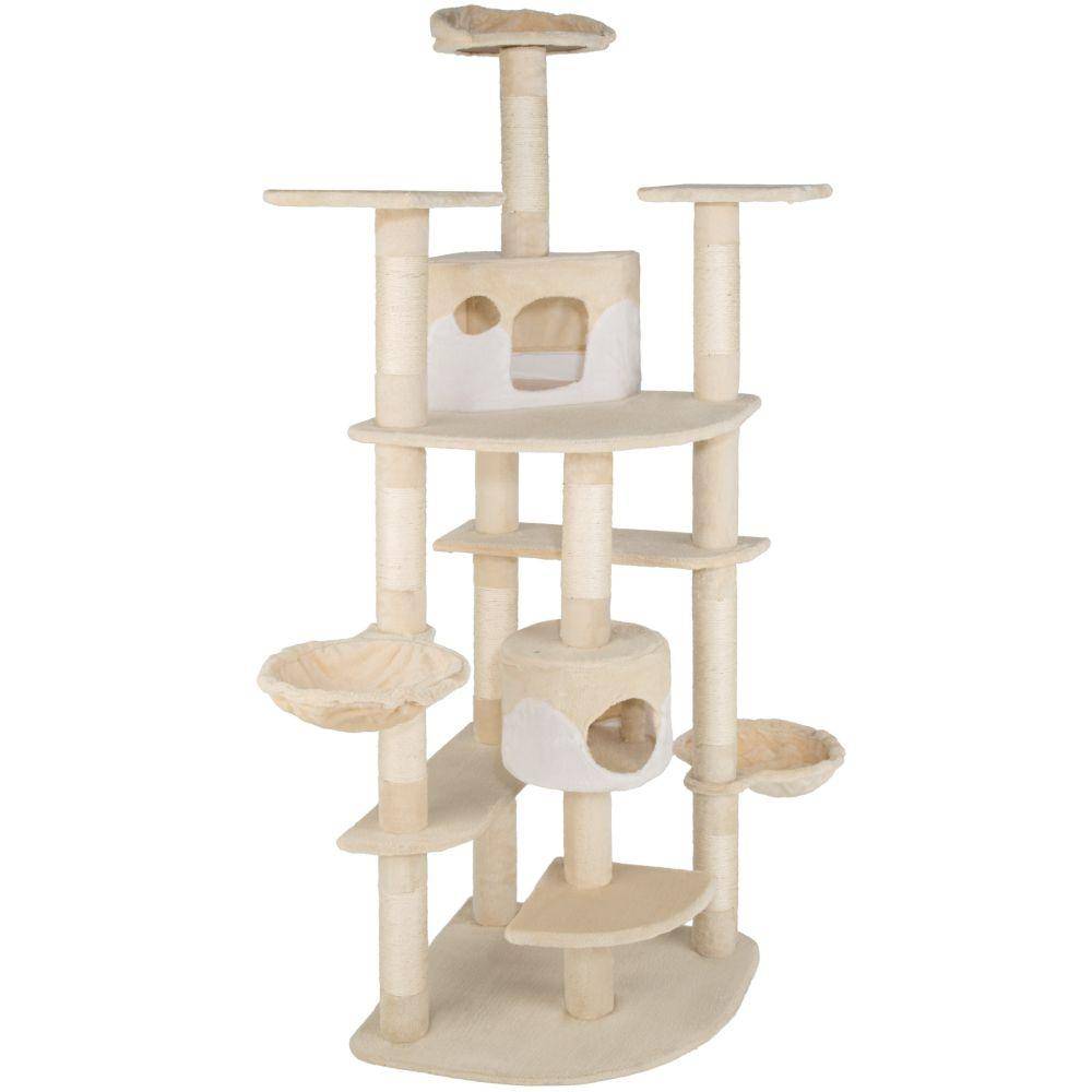 Helloshop26 - Arbre à Chat 204 cm beige/blanc - Imagen 1
