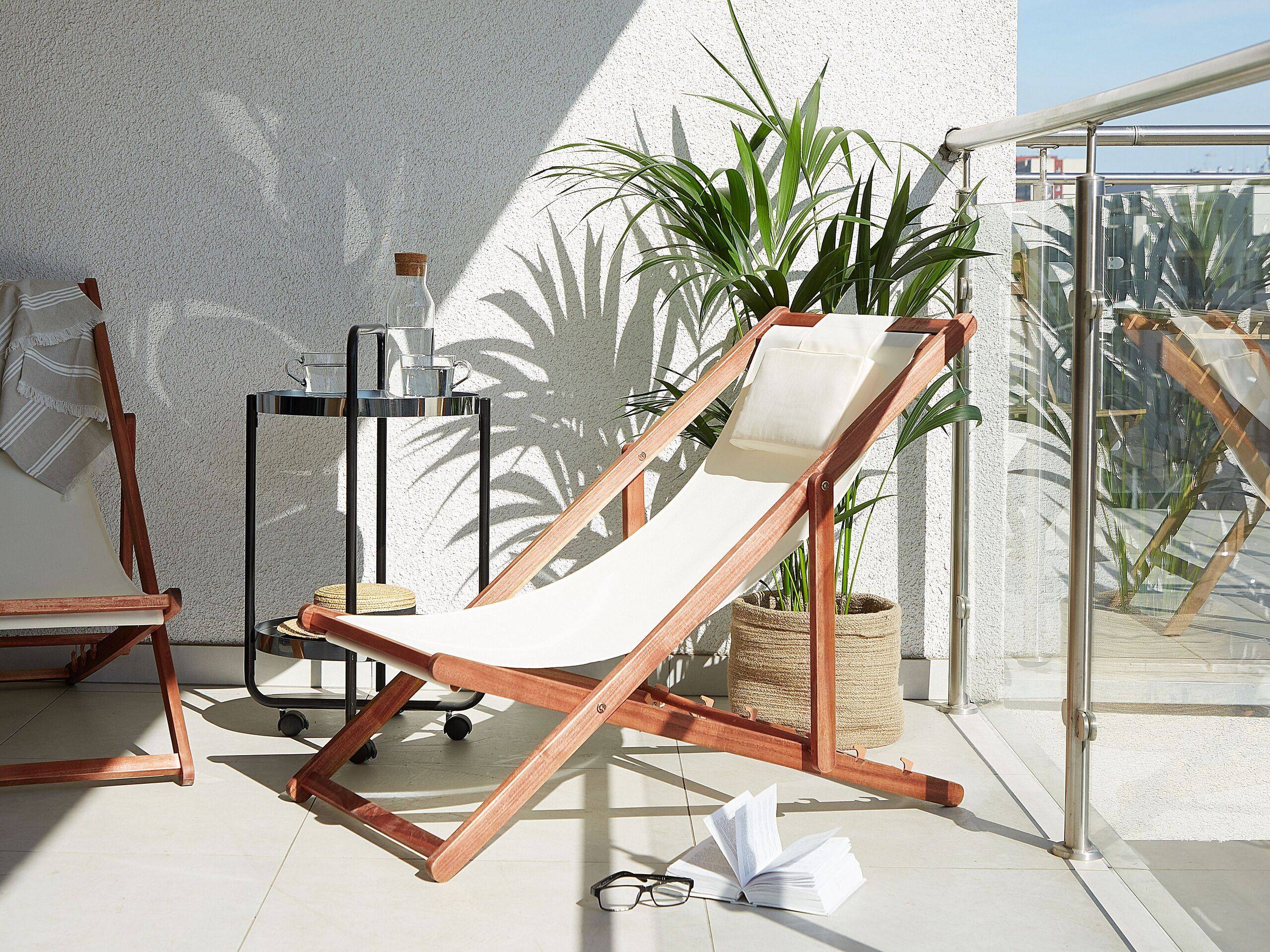 Beliani - Chaise longue Tissu Marron foncé AVELLINO - Beliani - Imagen 1