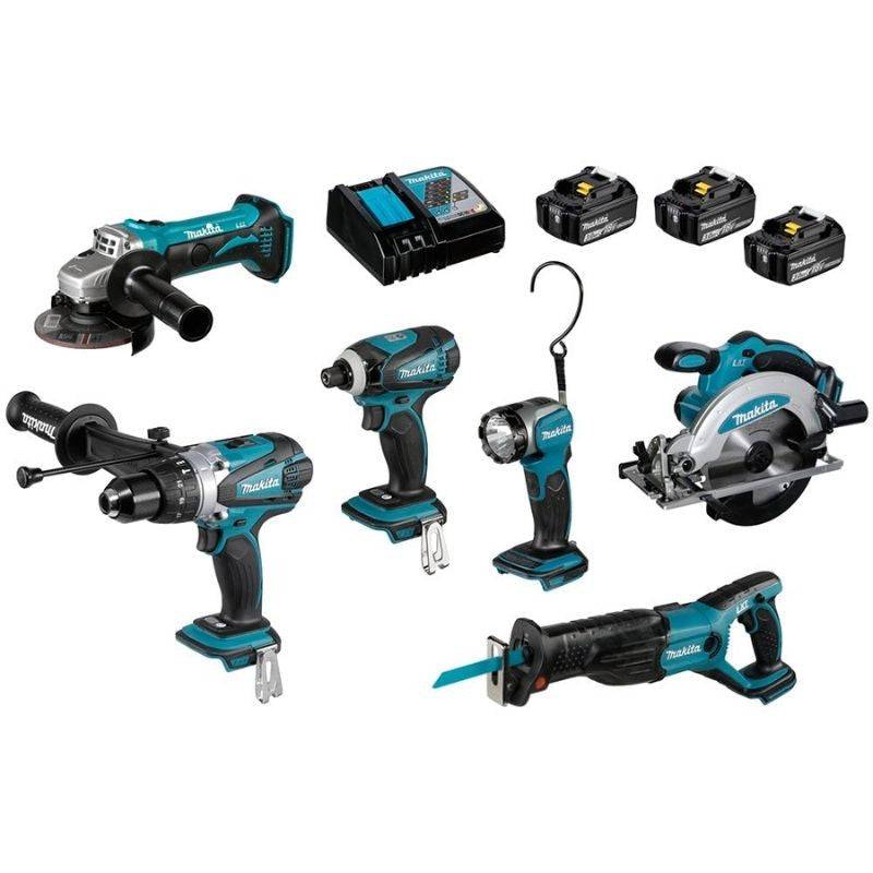 Makita - 1 Pack 6 outils sans-fil MAKITA DLX601- 18V Li-ion - 3 batteries 3,0 ah - sac Makita - Imagen 1