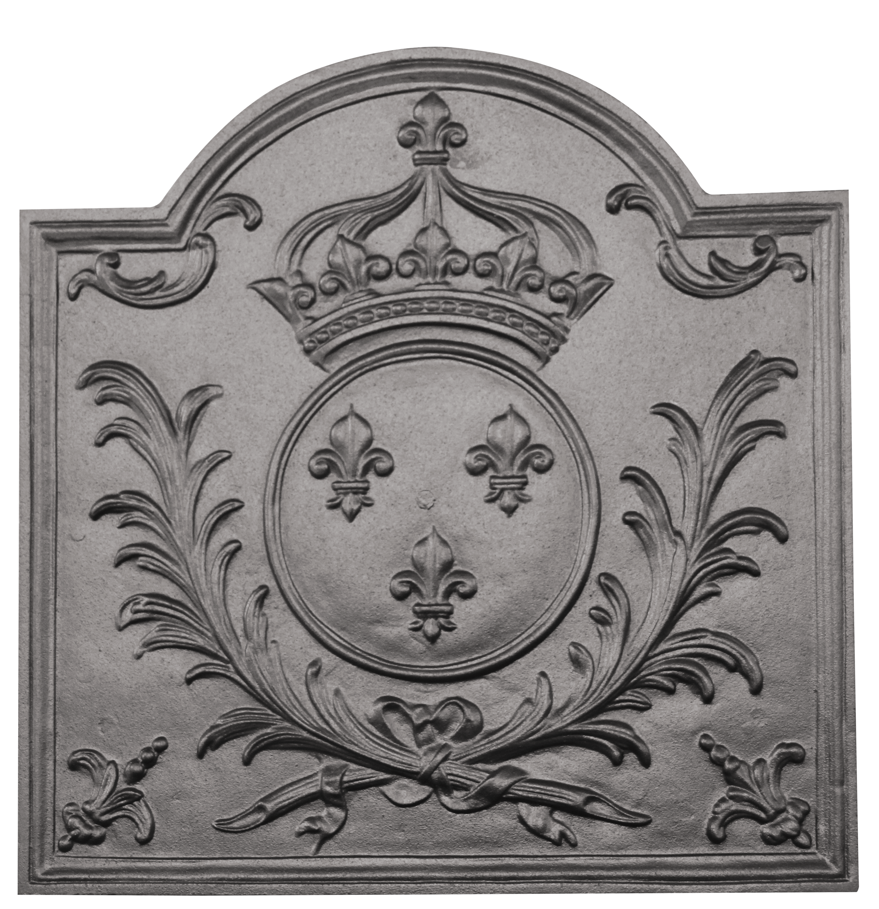 Plaque de cheminée armes de France Dommartin grise H. 54 cm X L. 54 cm - Imagen 1