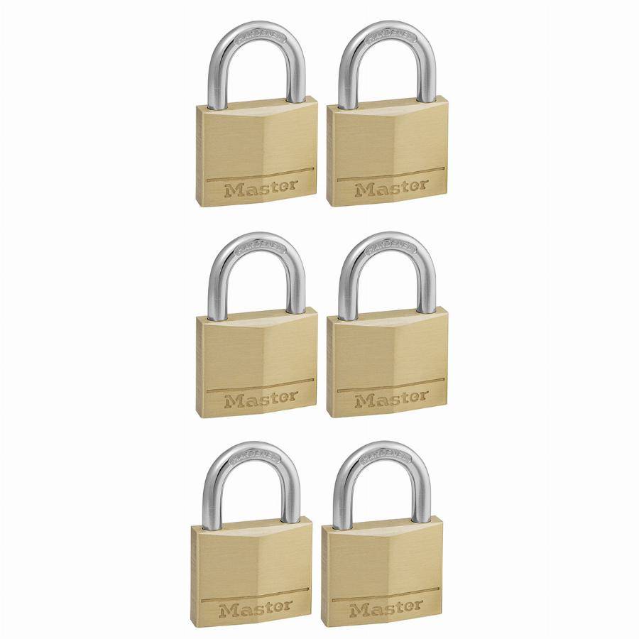 Masterlock - Cadenas en laiton massif MASTERLOCK 40 mm - Lot de 6 - 140EURSIX - Image 1