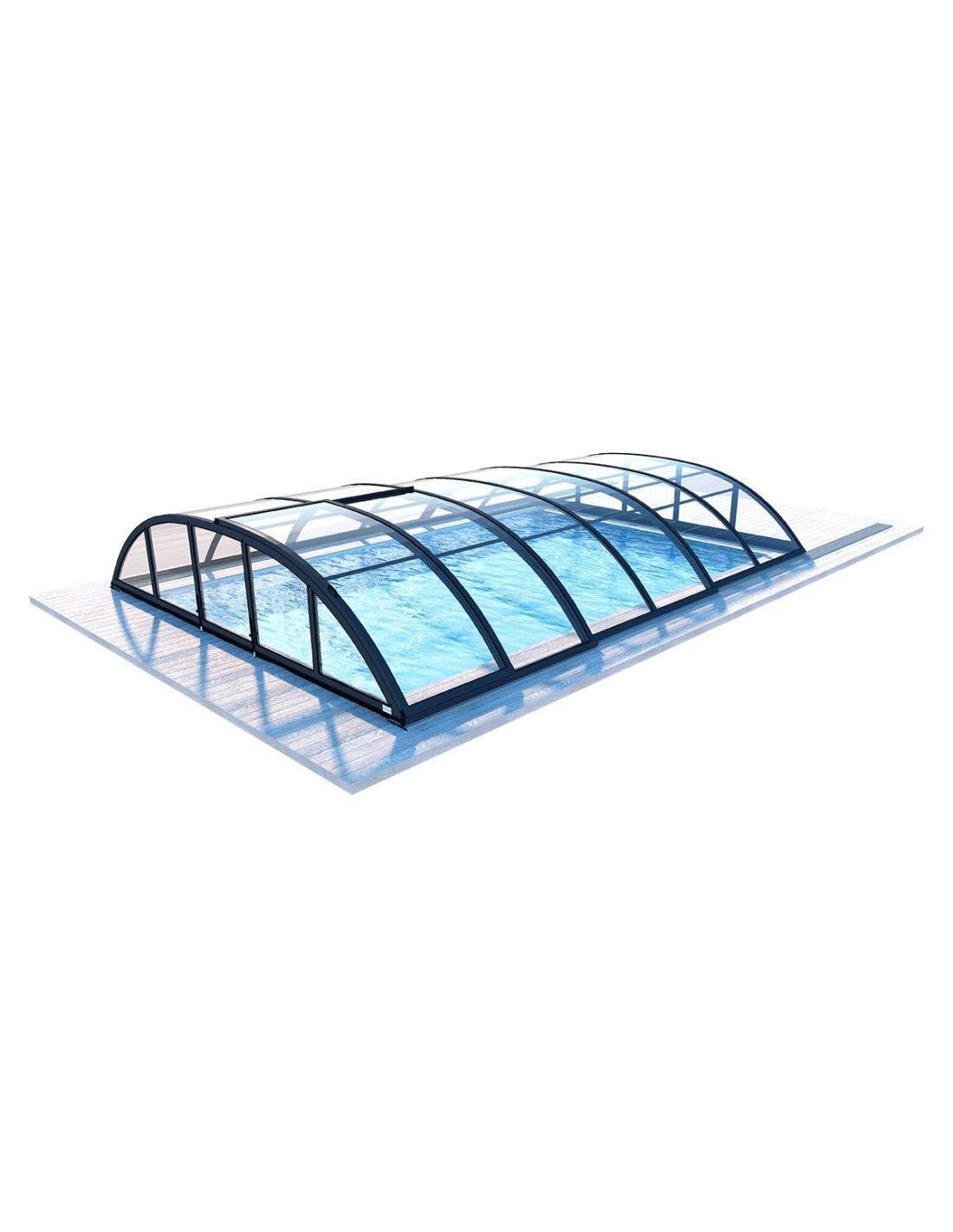 Altanka - Abri de piscine Horizon pour les modèles 6,20x3 m - BAS87, BAS787 - polycarbonate massif 3 mm - Couleur Ral7016 Graphite - ECO218 - Imagen 1