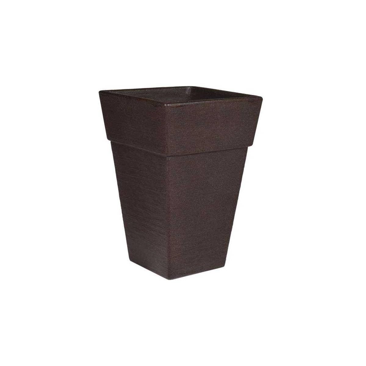 Roto - Jardinière en polyéthylène marron Quadro 29 x 29 x 43 cm - Imagen 1