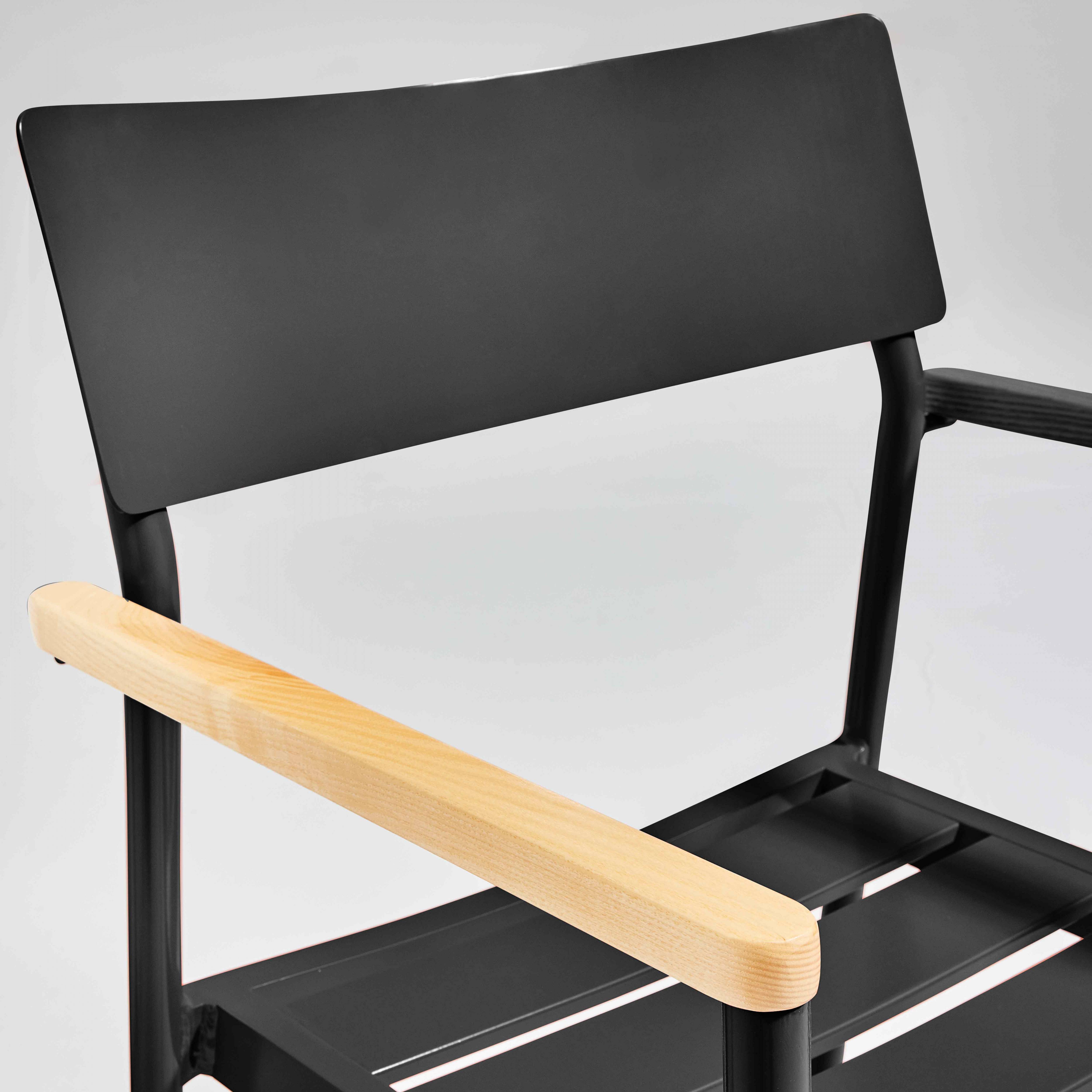 Oviala - Fauteuil de jardin en aluminium et bois noir
 Leeds - Oviala - Image 5