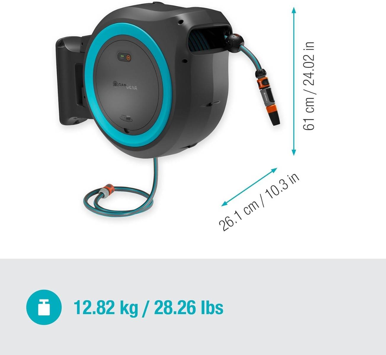 Gardena - Dévidoir automatique sur batterie PowerRoll XL -35 m - GARDENA - Bleu turquoise - 18640-20 - Image 3