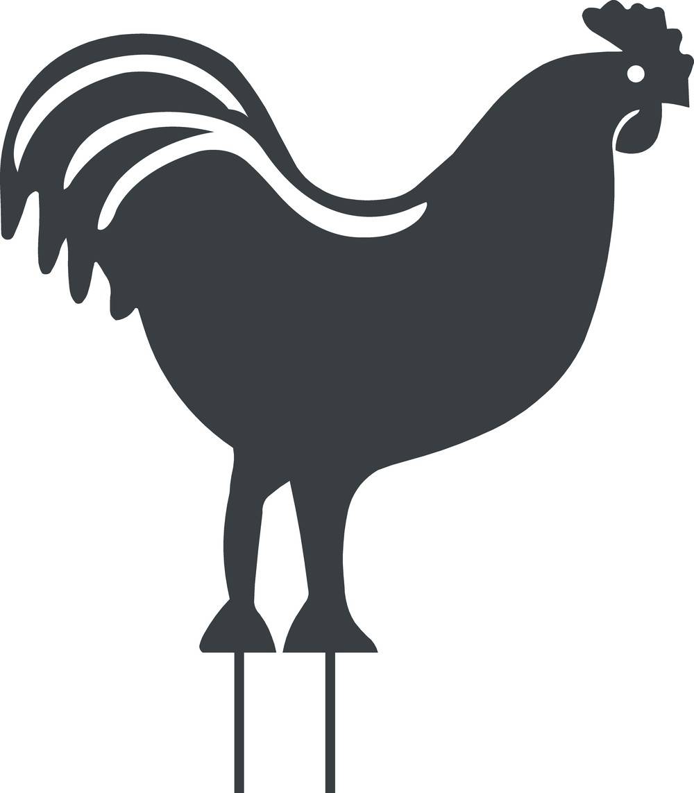 Louis Moulin - Figurine à piquer Coq - 42,5x42 cm - anthracite Louis Moulin - Imagen 1