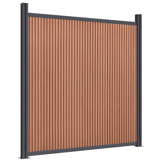 Panneau de clôture WPC marron 526 x 186 cm - PANGIVO - Image 4