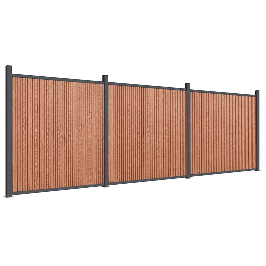 Panneau de clôture WPC marron 526 x 186 cm - PANGIVO - Image 2