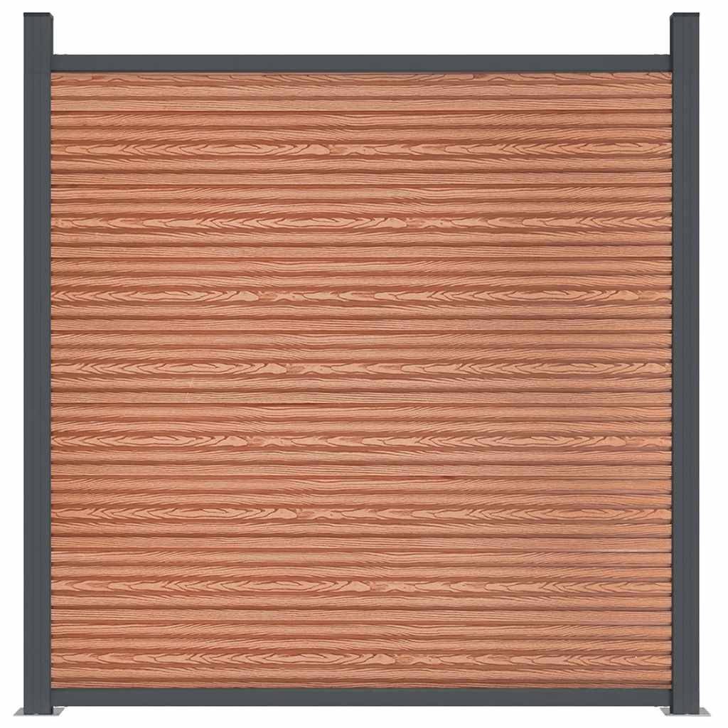 Panneau de clôture WPC marron 526 x 186 cm - PANGIVO - Image 5