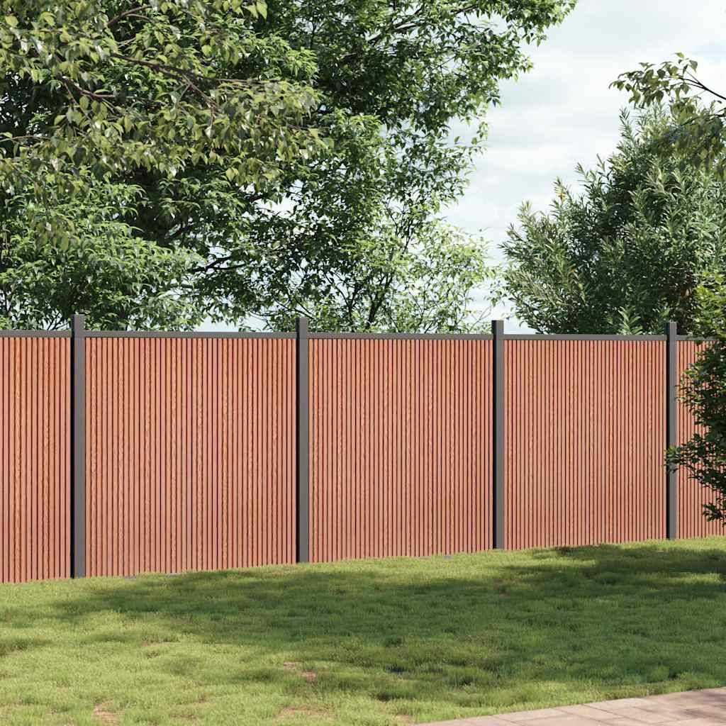Panneau de clôture WPC marron 526 x 186 cm - PANGIVO - Image 3