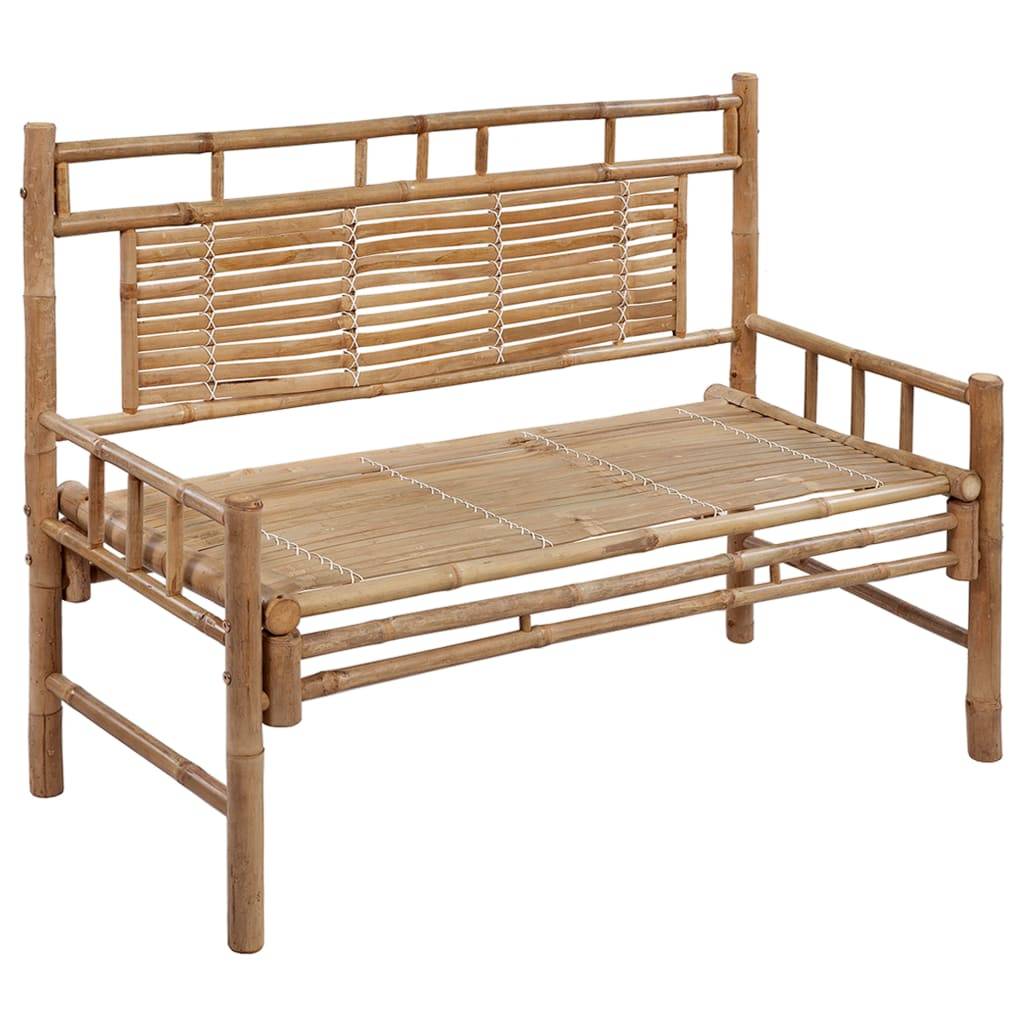 Banc de jardin | Banquette De Jardin | Banc Extérieur avec coussin 120 cm Bambou Maison Chic - Image 1