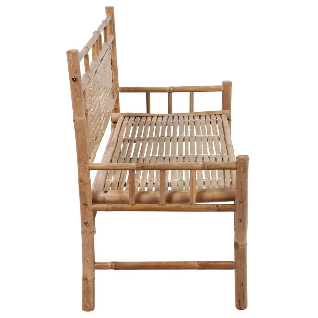 Banc de jardin | Banquette De Jardin | Banc Extérieur avec coussin 120 cm Bambou Maison Chic - Image 4