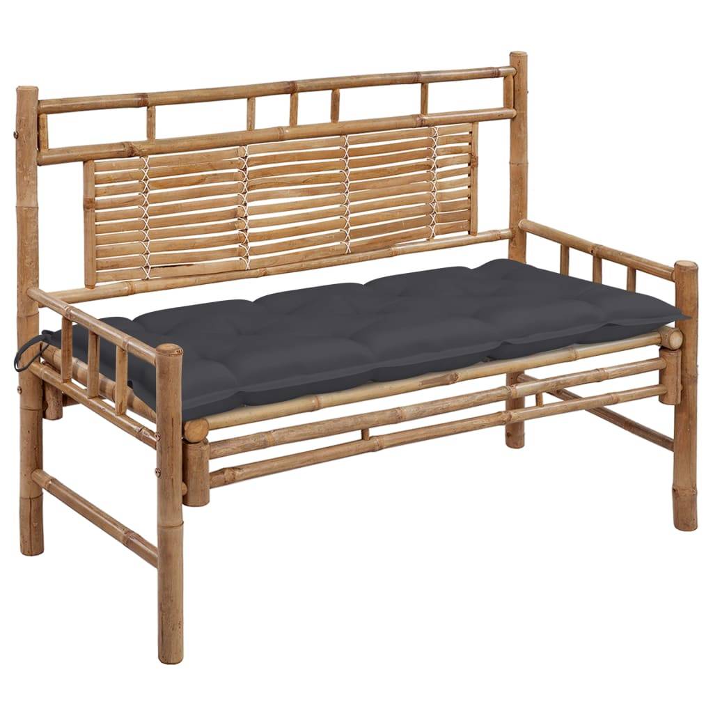 Banc de jardin | Banquette De Jardin | Banc Extérieur avec coussin 120 cm Bambou Maison Chic - Image 2
