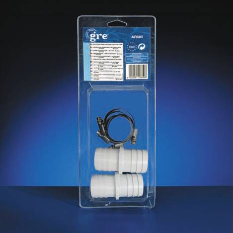 Gre Pools - Manchons x 2 pour branchement tuyaux Ø38mm + 4 colliers Ø38mm Gre Pools - Imagen 1
