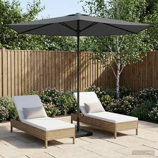 Parasol de jardin polyester et acier anthracite 269 x 269 x 223 cm - PANGIVO - Image 1