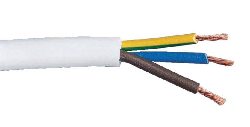 Câble souple HO5 VV-F 50m 3 x 2,5mm² blanc - FILS & CABLES - 008306 (DYA) - Image 2