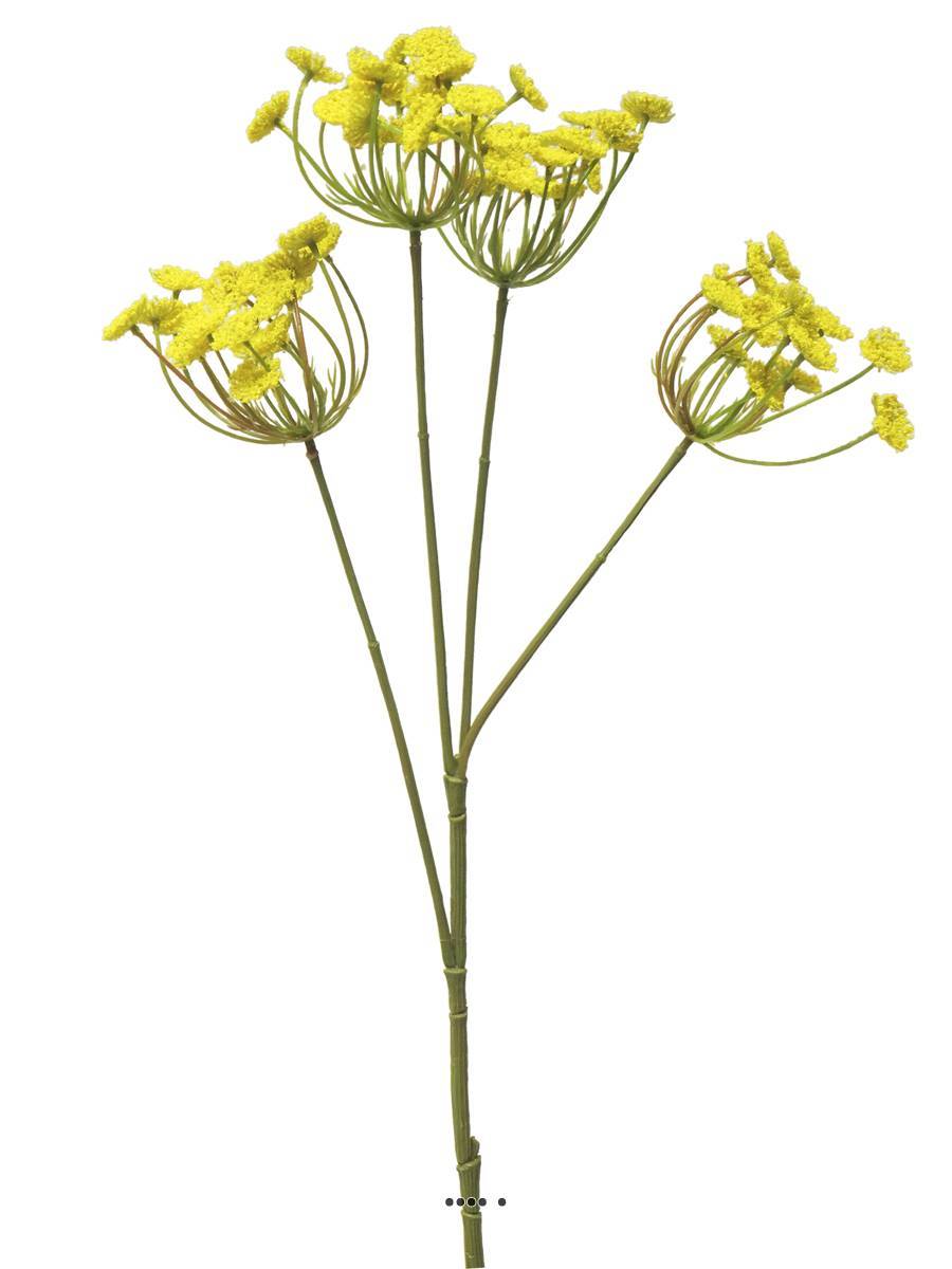 Artificielles - Fleur d&rsquo;Aneth artificielle en tige, 4 ramures, H 68 cm Jaune - BEST - couleur: Jaune - Imagen 2