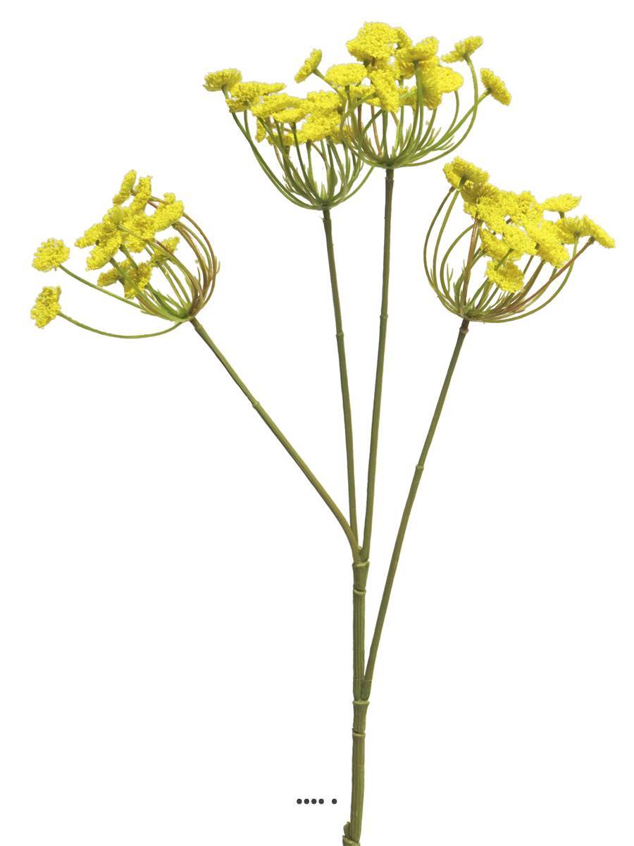 Artificielles - Fleur d&rsquo;Aneth artificielle en tige, 4 ramures, H 68 cm Jaune - BEST - couleur: Jaune - Imagen 3