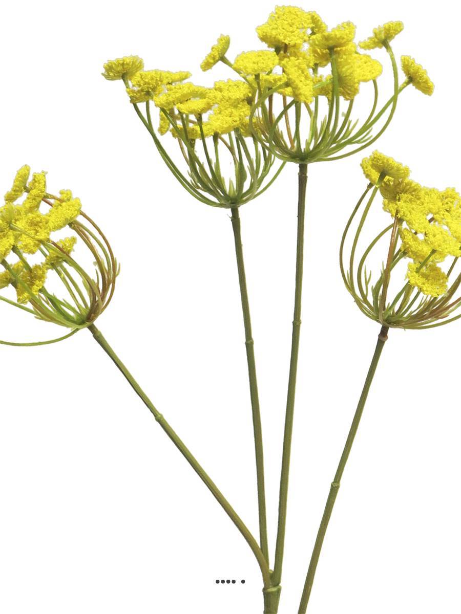 Artificielles - Fleur d&rsquo;Aneth artificielle en tige, 4 ramures, H 68 cm Jaune - BEST - couleur: Jaune - Imagen 4