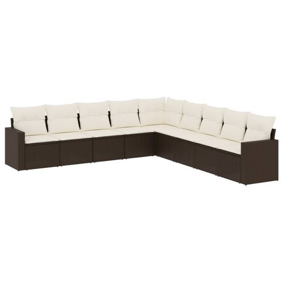 Salon de jardin bas 9 places en Résine Tressée avec Rangement Intégré pour Terrasse Marron – ComfortXL Outdoor Living - Image 2