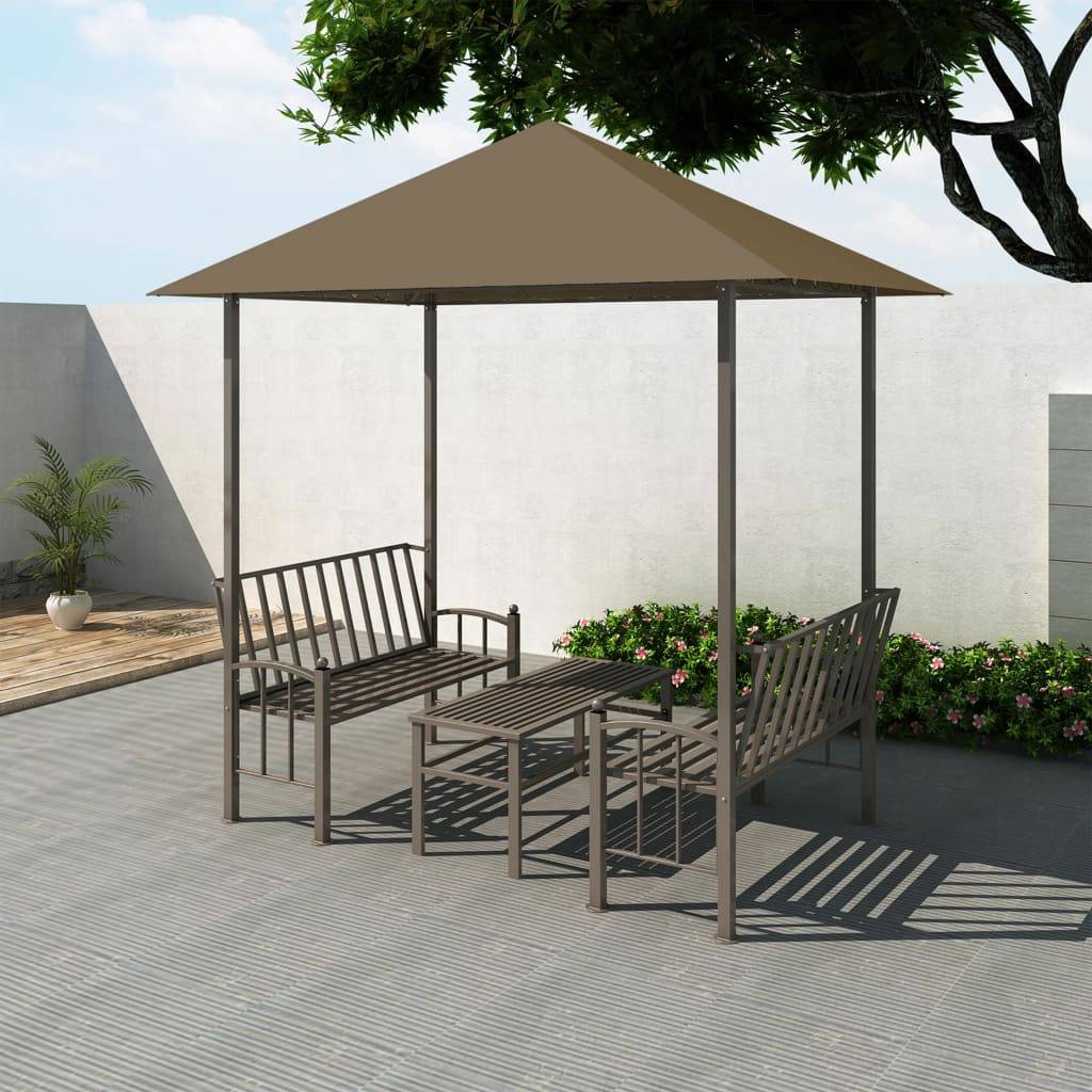 Vidaxl - Pavillon de jardin et table et bancs 2,5x1,5x2,4m Taupe 180g/m² vidaXL 312222 - Imagen 1