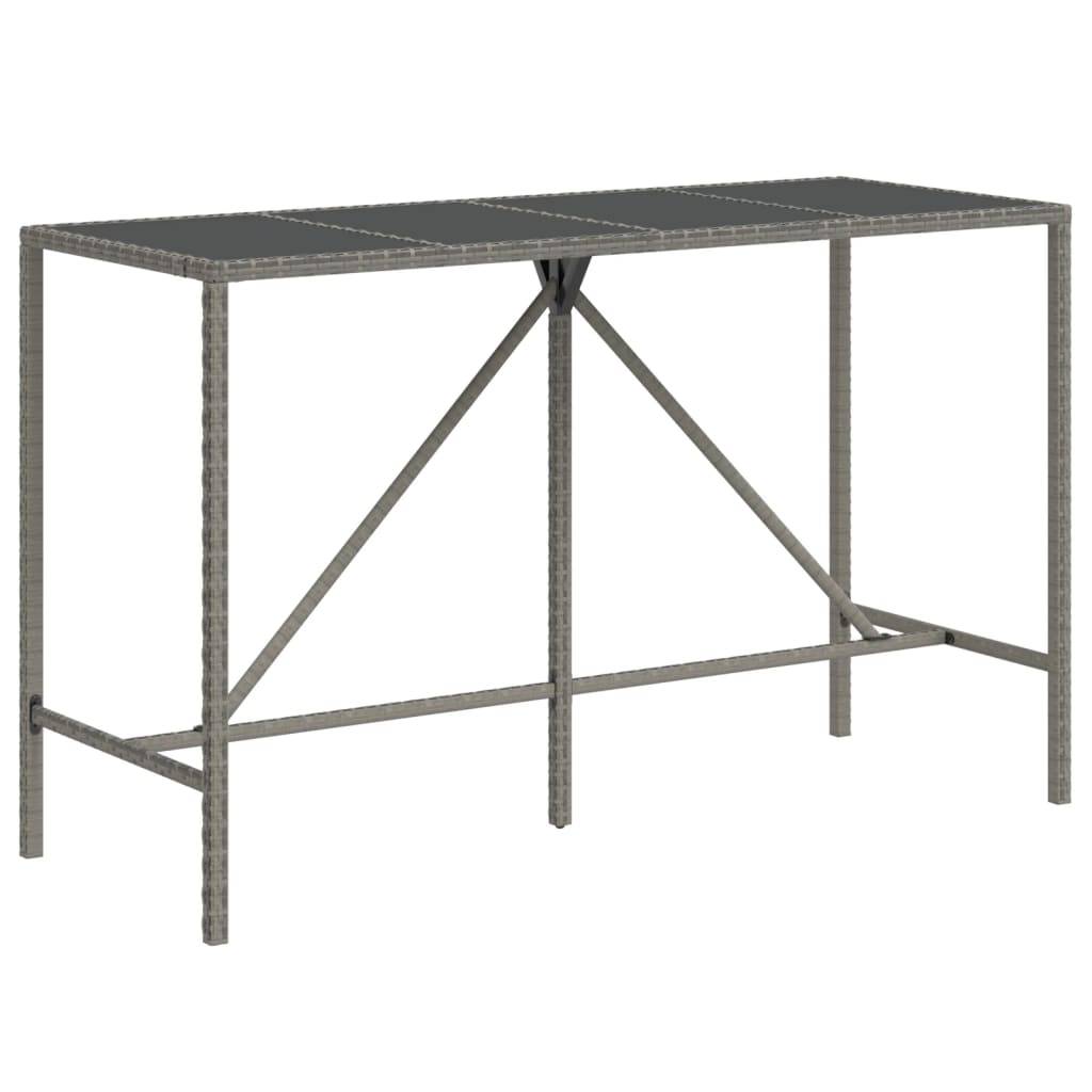 Helloshop26 - Ensemble de bar de jardin 11 pièces avec coussins gris poly rotin - Imagen 4