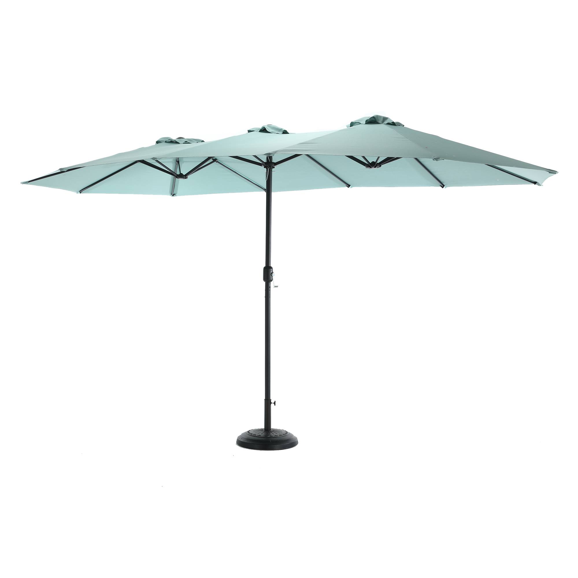 ComfortXL - Parasol Double Rectangulaire XXL Jardin Manivelle 453cm Vert Clair - ComfortXL Outdoor Living - Image 2