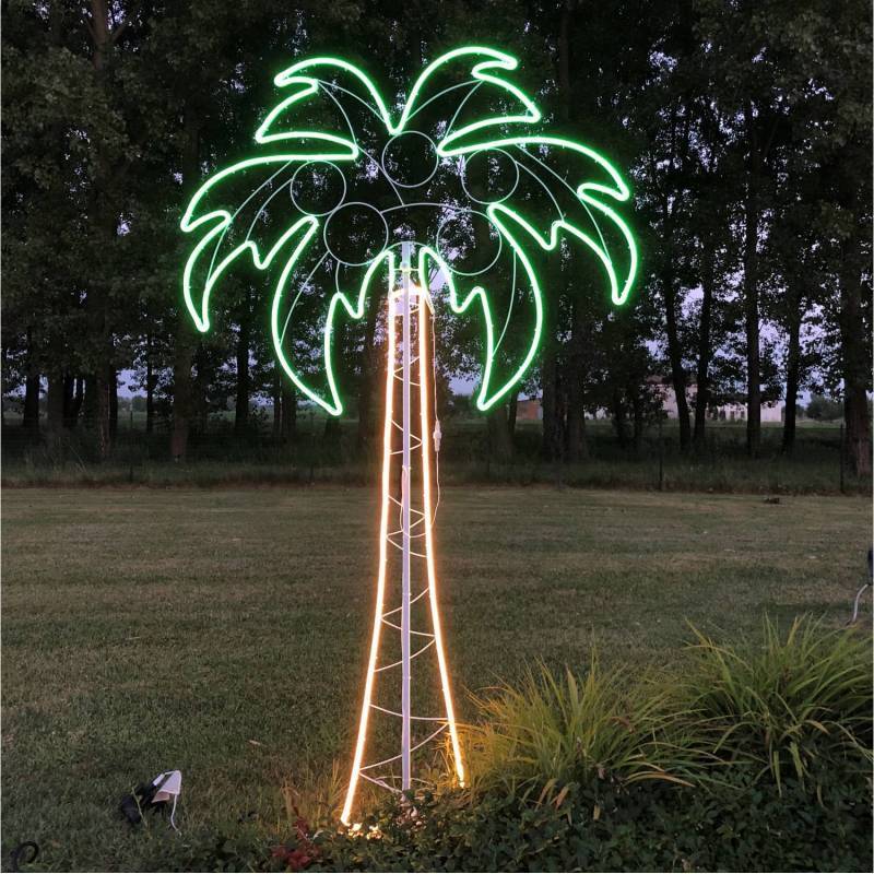Lotti - Lampe néon déco palmier XL 200x120 cm 1096 leds smd blanc chaud / vert extérieur Lotti - Imagen 1