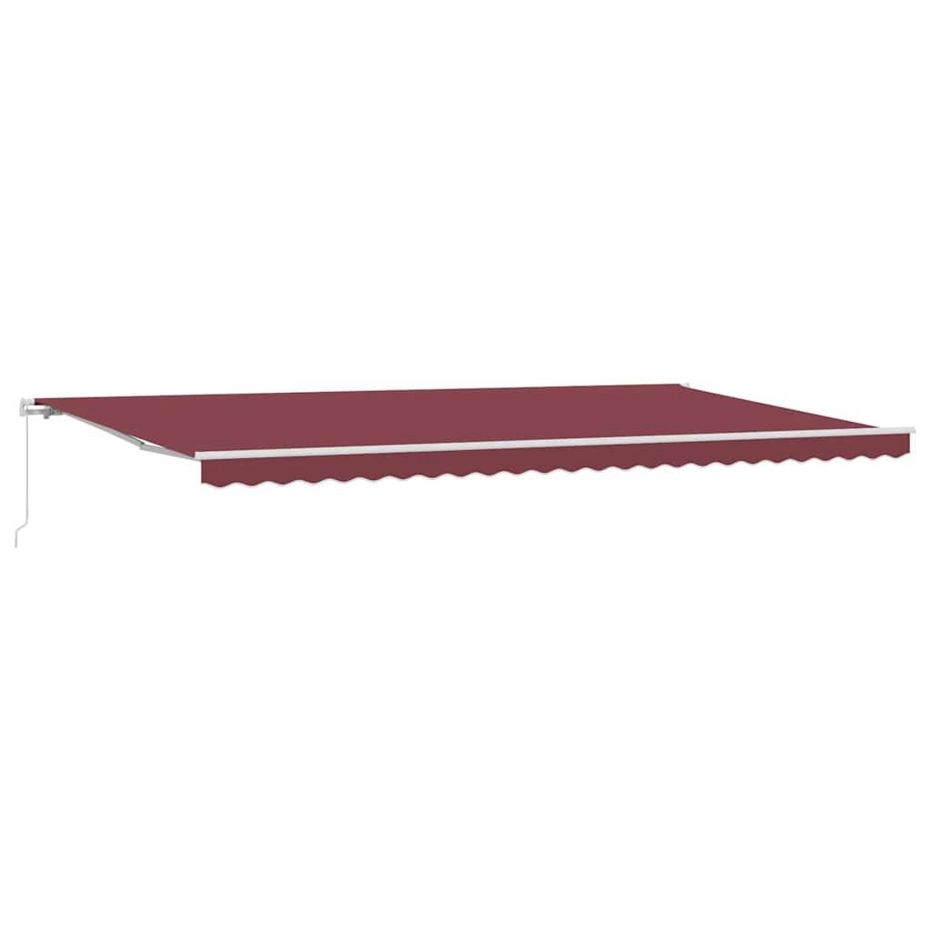 Store banne manuel aluminium anti-UV pour terrasse et balcon 600x300 cm bordeaux - ComfortXL Outdoor Living - Image 2