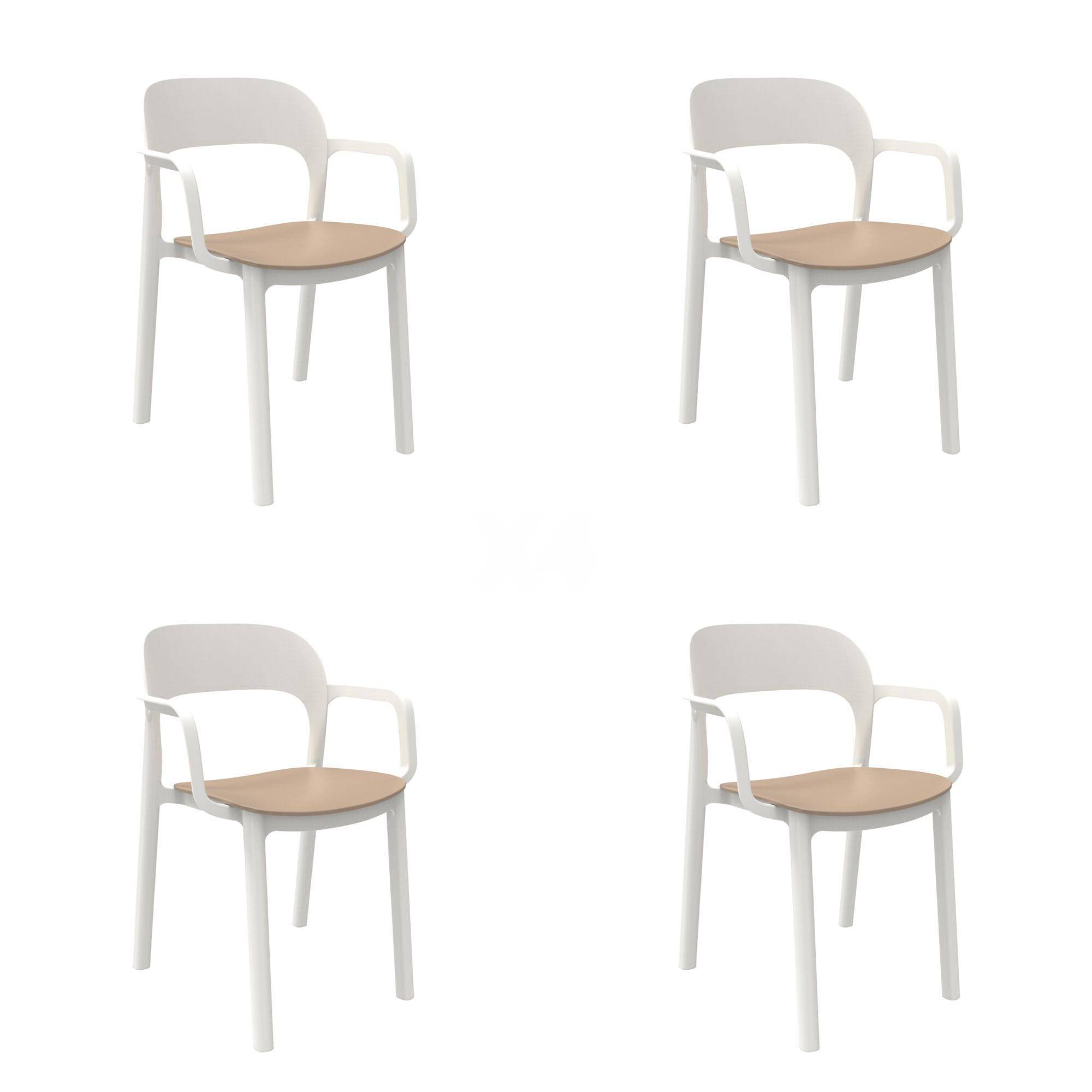 Garbar - Fauteuils Ona garbar plastique blanc beige (Lot de 4) - Image 1