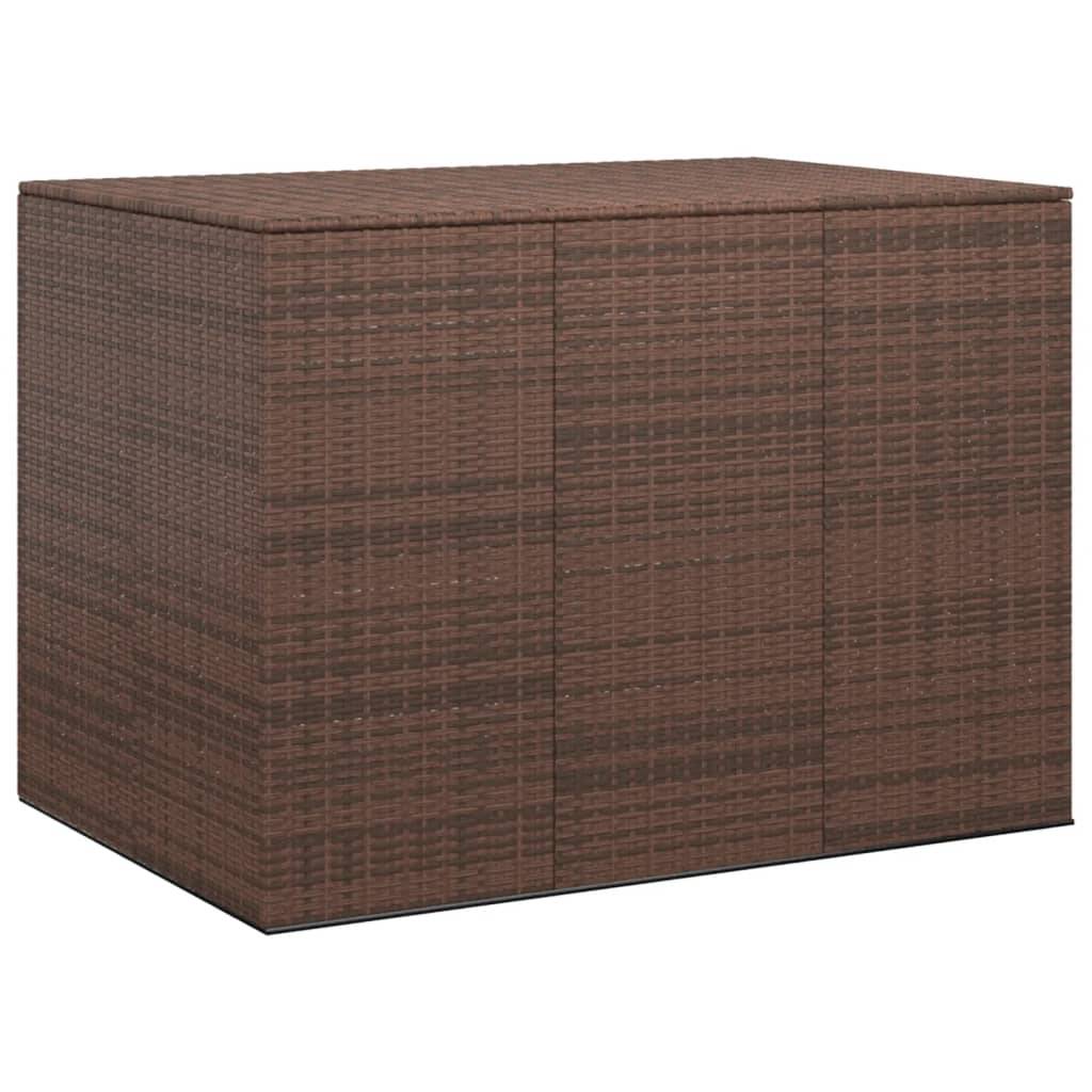 Helloshop26 - Boîte à coussins de jardin résine tressée 145 x 100 x 103 cm marron - Imagen 2