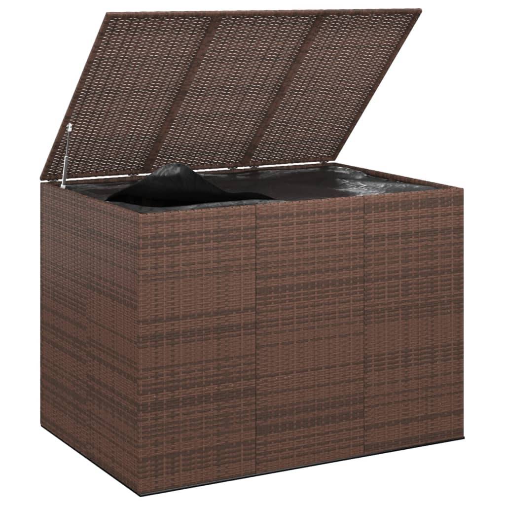Helloshop26 - Boîte à coussins de jardin résine tressée 145 x 100 x 103 cm marron - Imagen 1
