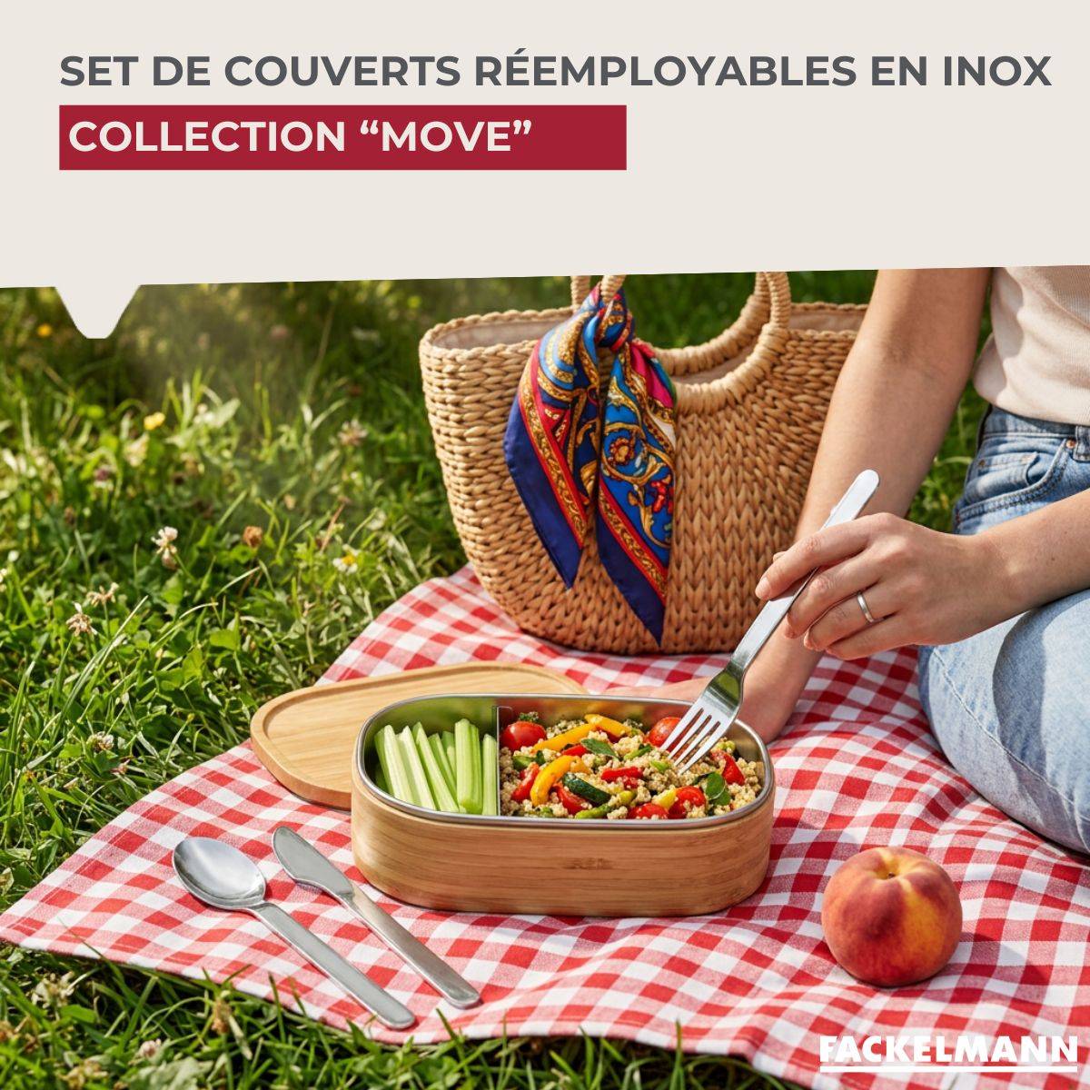 Boîte de 3 couverts réemployables Fackelmann Move - Image 2
