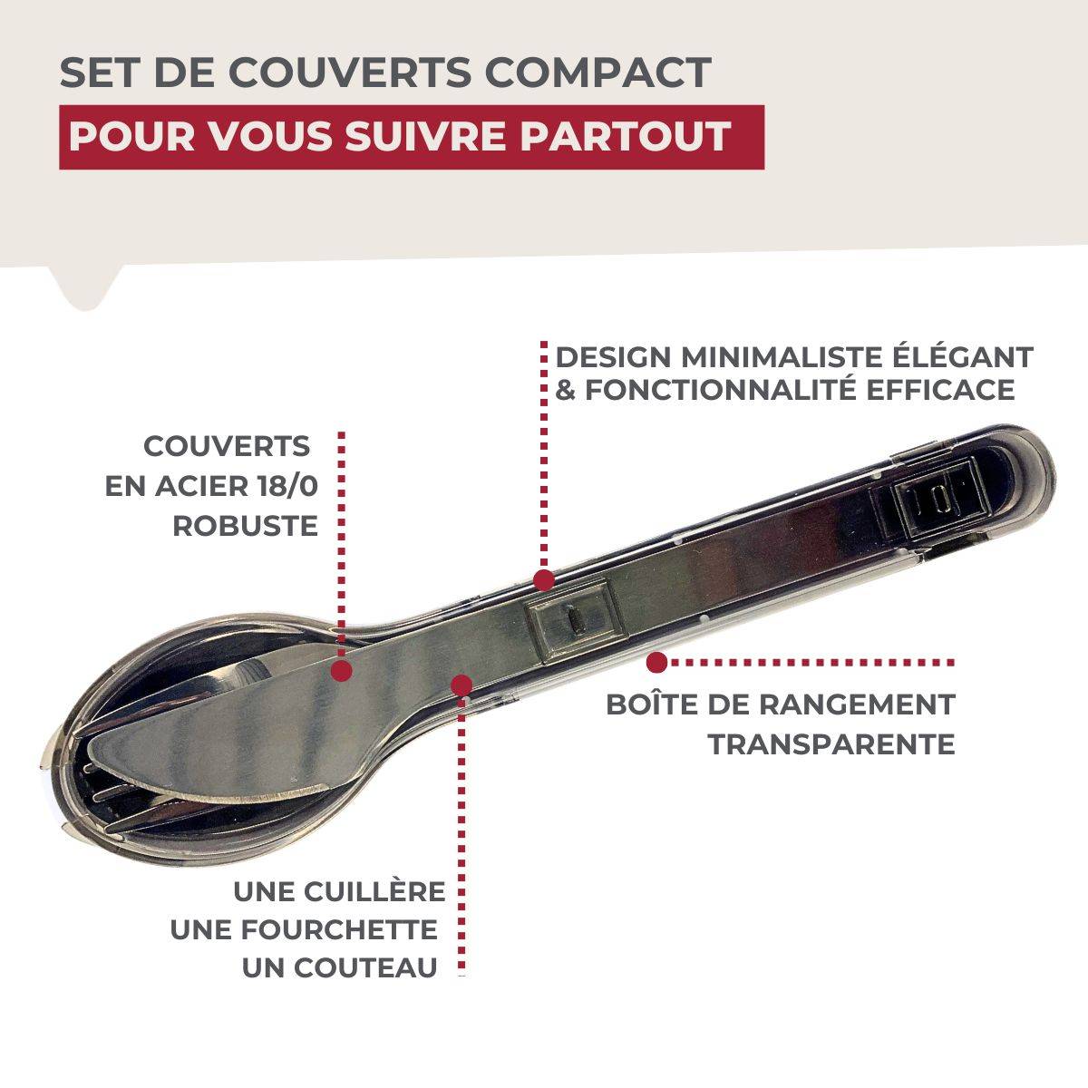 Boîte de 3 couverts réemployables Fackelmann Move - Image 6