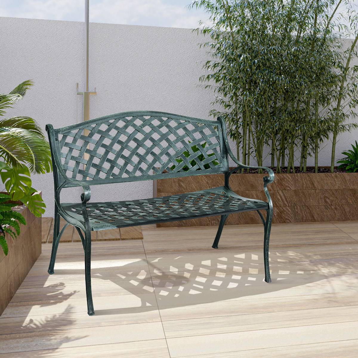 Maison Chic - Banc de Jardin 2-3 Places en Fonte d'Aluminium avec Design Ajouré 103 x 64 x 83 cm pour Terrasse/Cour/Balcon/Pelouse/Parc F84R - Image 3