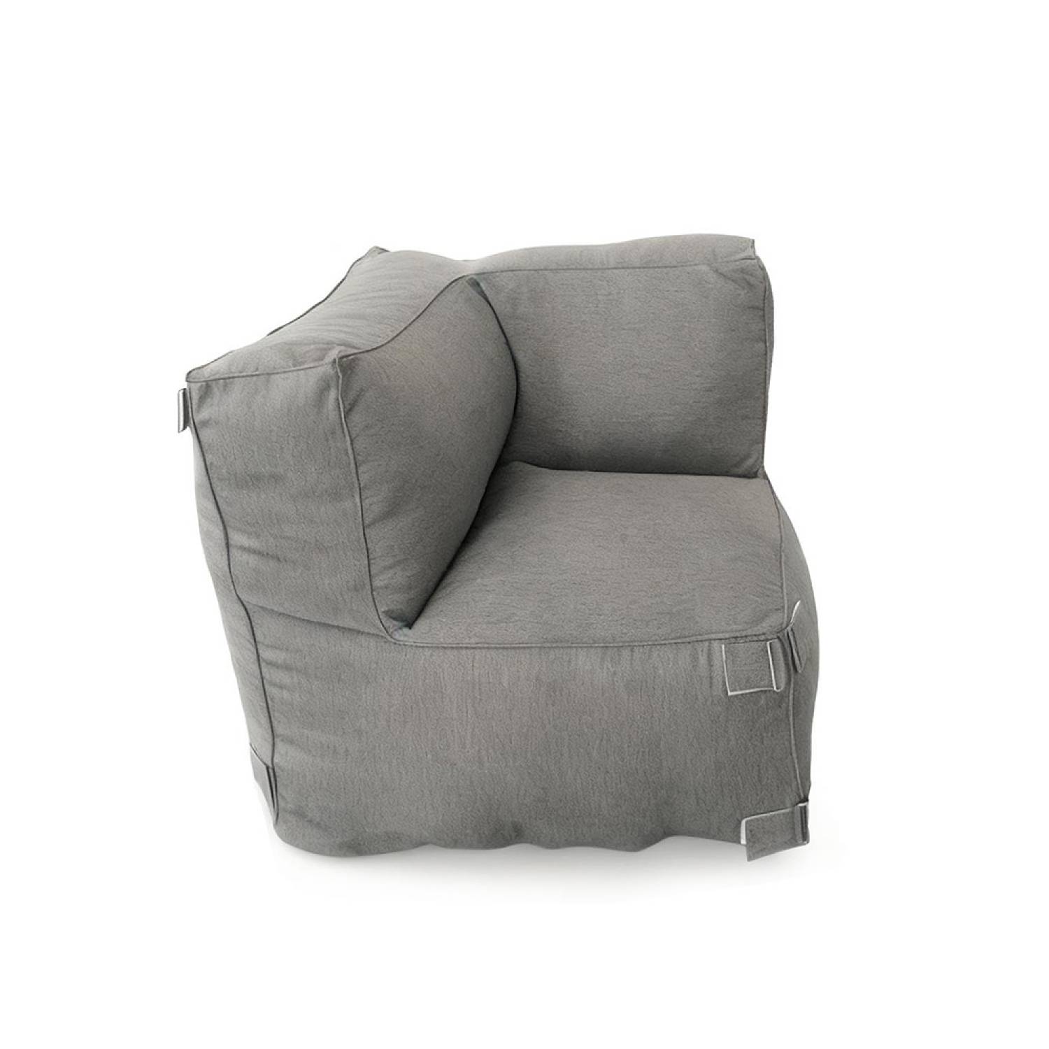 Salon de jardin modulable 4 places gris en tissu déperlant PRAIANO - Image 7