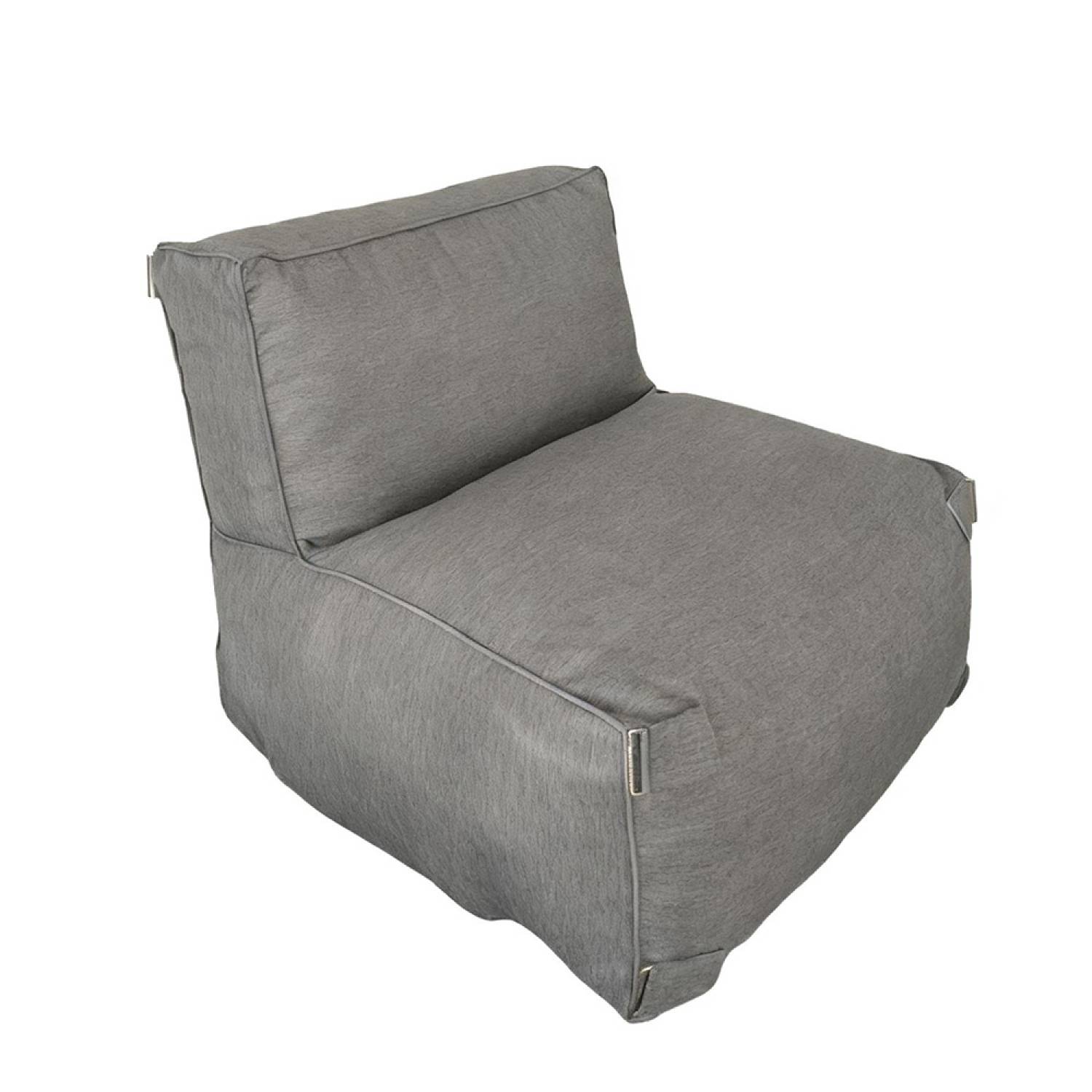 Salon de jardin modulable 4 places gris en tissu déperlant PRAIANO - Image 8