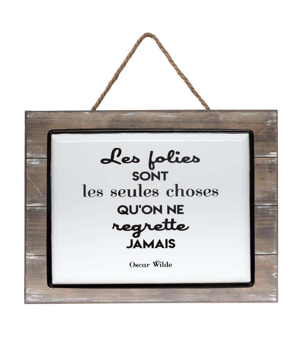 Plaque décorative en Bois et Métal céramique avec Citation 40 x 30 cm - Imagen 1