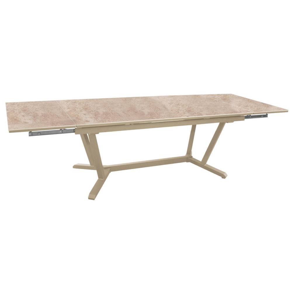 Proloisirs - Table de jardin Vita en Alu 180/230/280 x100 cm - plateau Kedra - sand/downtown beige PROLOISIRS