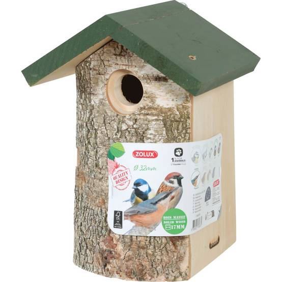 Zolux - Nichoir en bois massif entrée ø32 mm pour oiseaux moineaux - Image 4