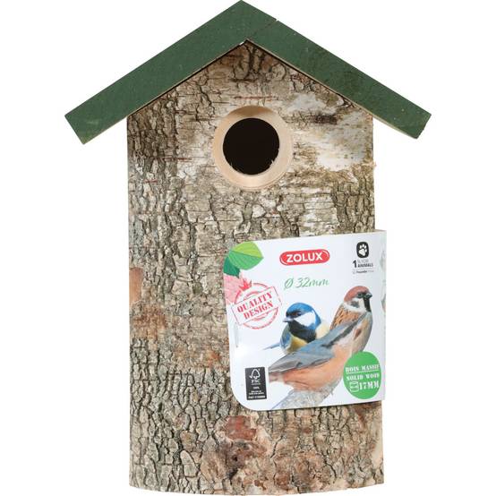 Zolux - Nichoir en bois massif entrée ø32 mm pour oiseaux moineaux - Image 1