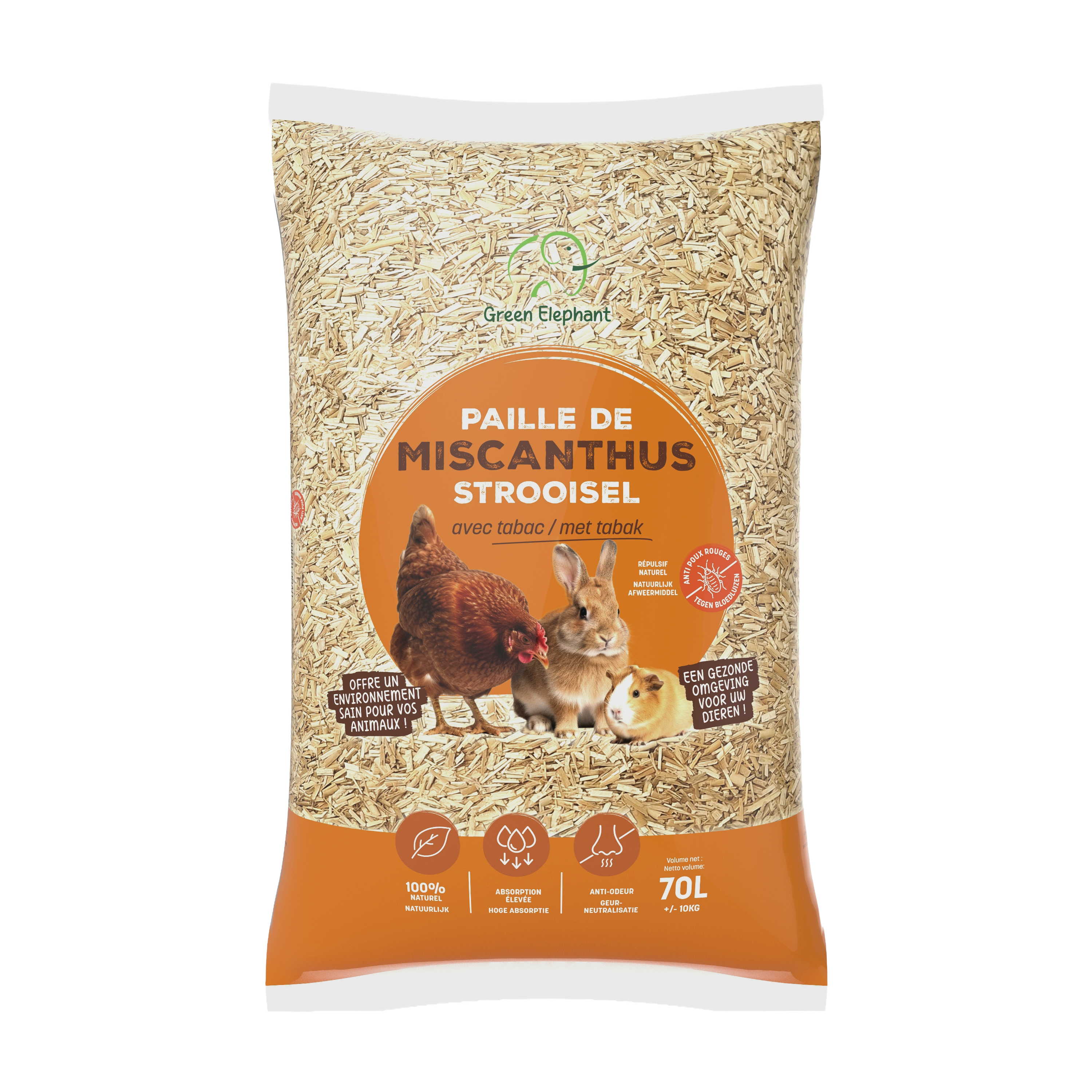 Sans Marque - Litière de paille de Miscanthus avec tabac pour volailles et lapin - 10Kg - Image 4
