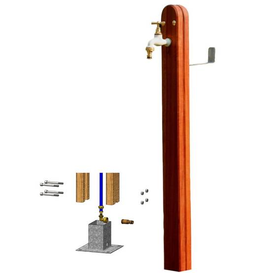 Borne de jardin sur socle à visser, raccord rapide mâle, hauteur 1,10 m Boutté